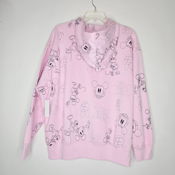Disney Pink Mickey Mouse Embroidered Women Zipper Hoodie Jacket Sz XL - Picture 4 of 16